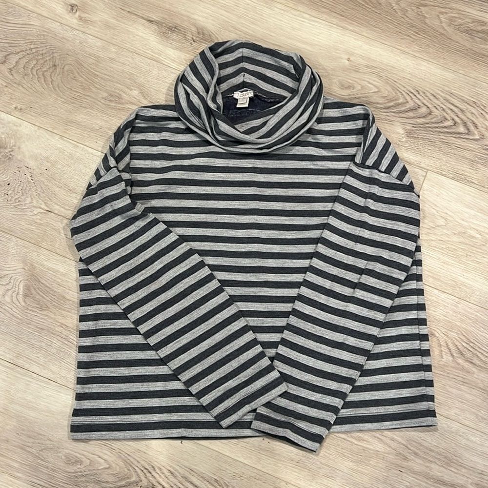 Striped Cowl Neck Sweater Top